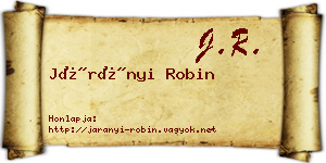 Járányi Robin névjegykártya
